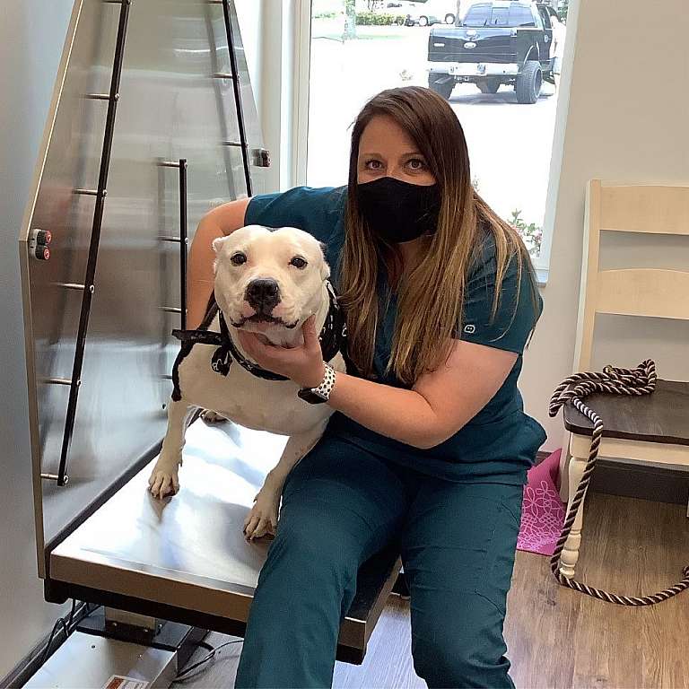 Jamey L with Dog